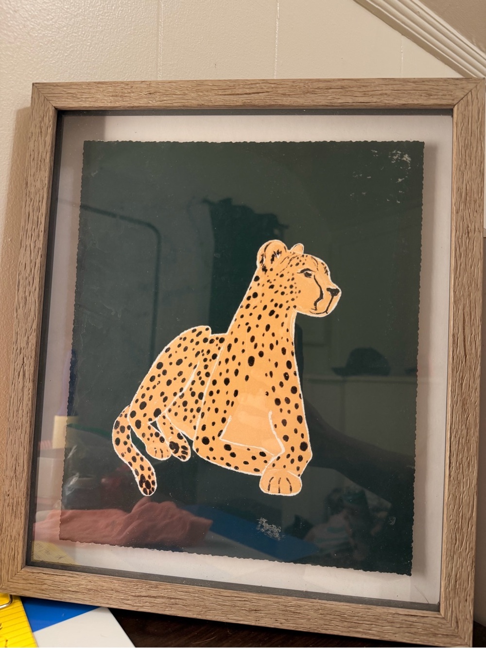 Framed Orange Cheetah Wall Art - Home Wall Decor